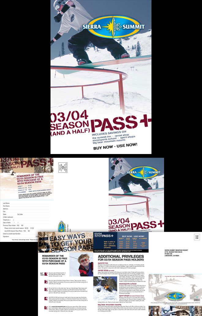 Sierra Summit Mountain Resort Season Pass Brochure