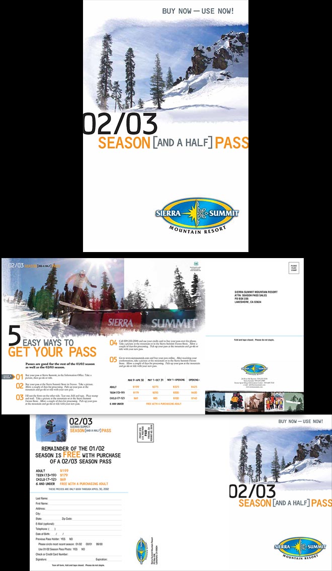Sierra Summit Mountain Resort Season Pass Brochure